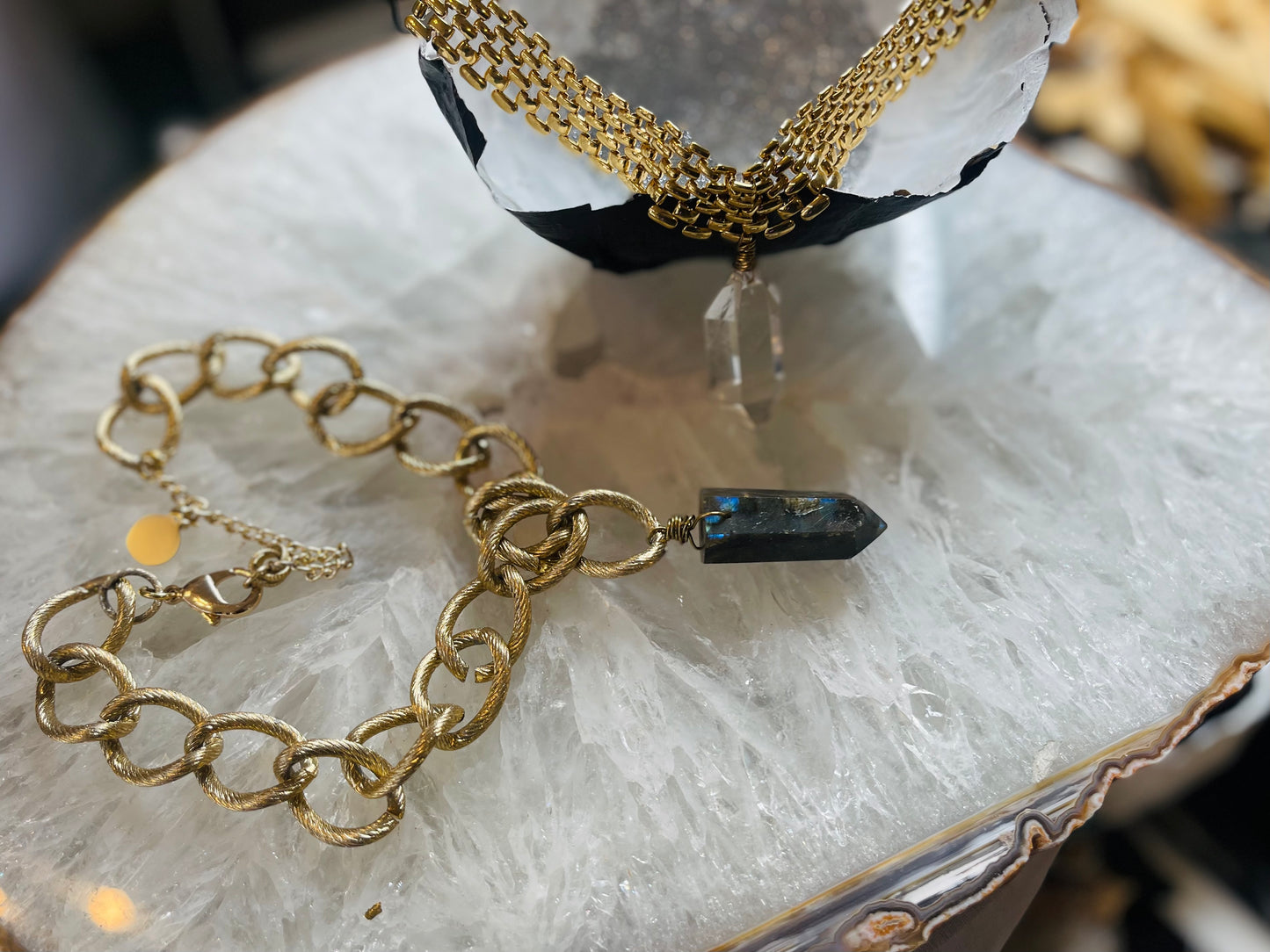 Labradorite Crystal Soul Chain Necklace
