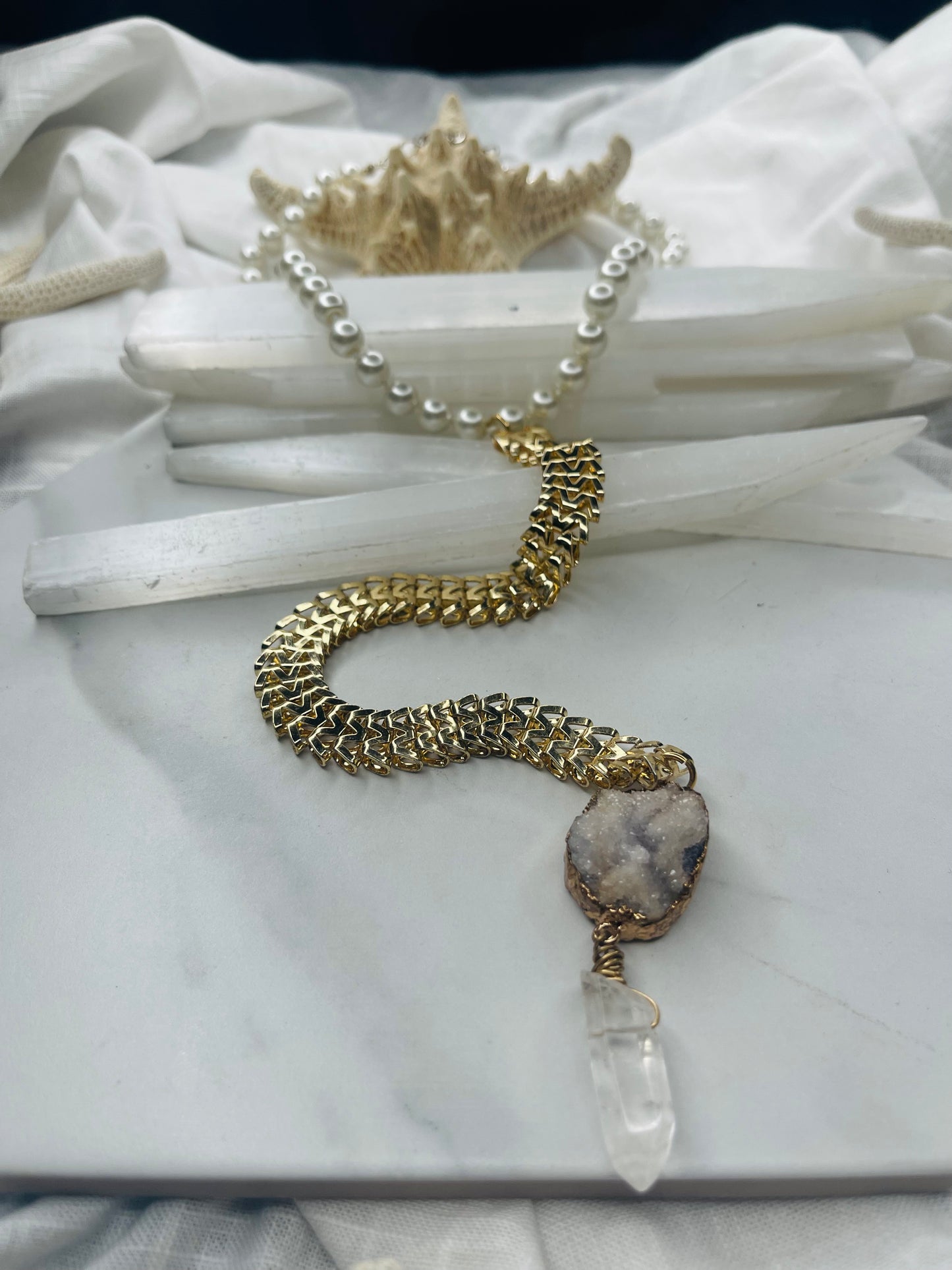 Faux Realz Vegan Pearls Soul Chains Necklace