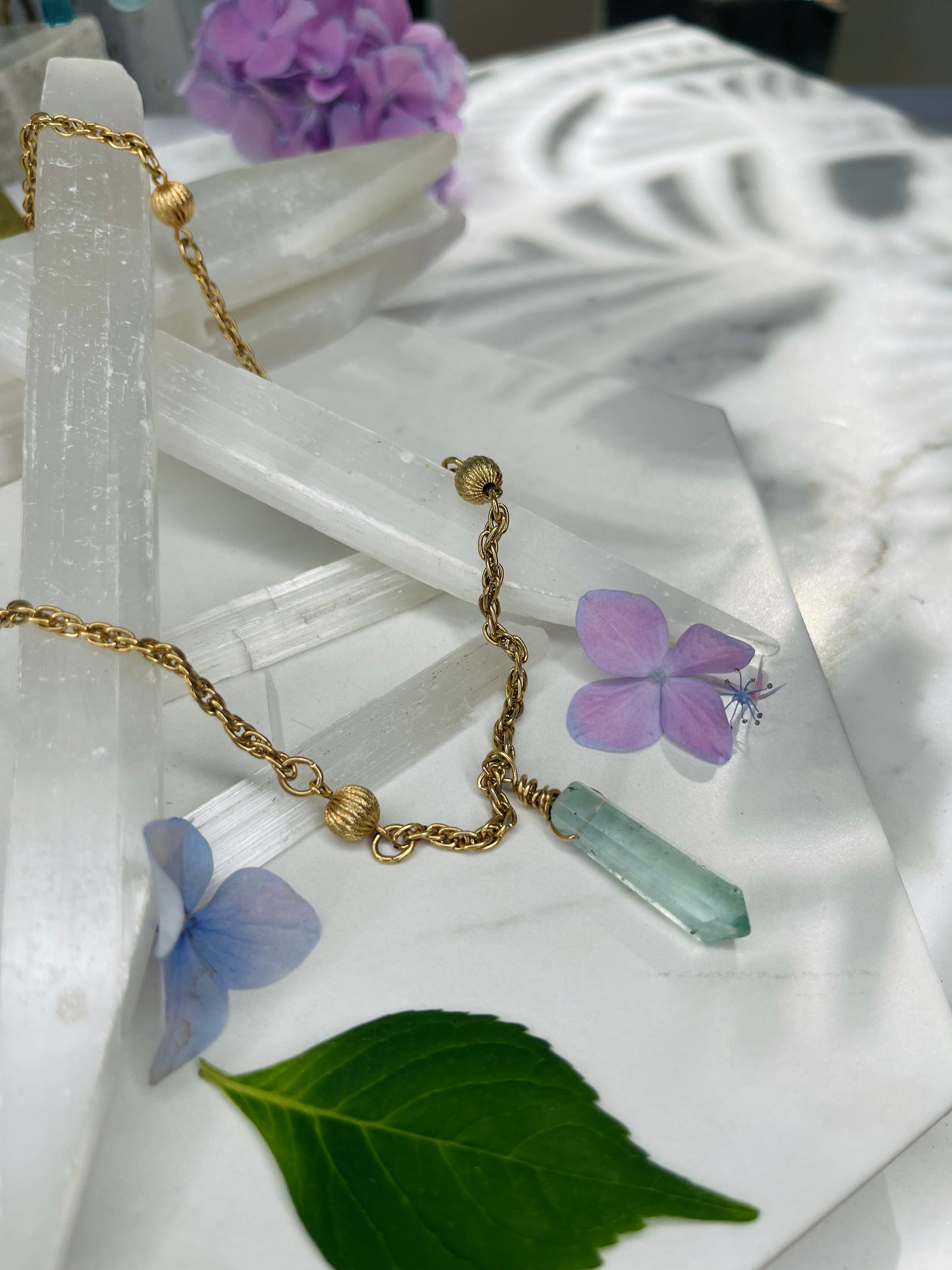 Heart Chakra Dainty Baby Soul Chain Faceted Fluorite Necklace