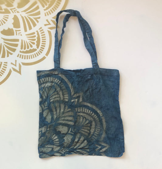 Mandala Indigo Tote Bag #6 - Ola Wyola