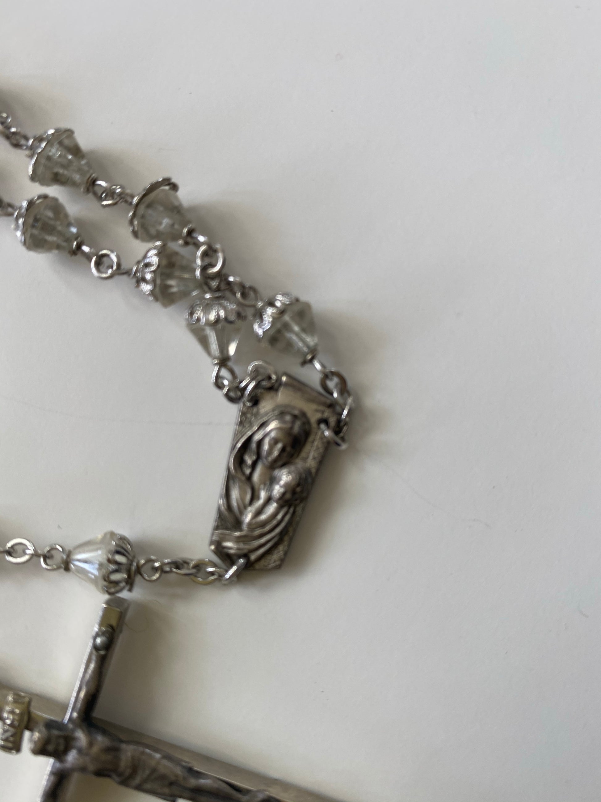 Vintage Crystal Rosary Bead Necklace - Ola Wyola