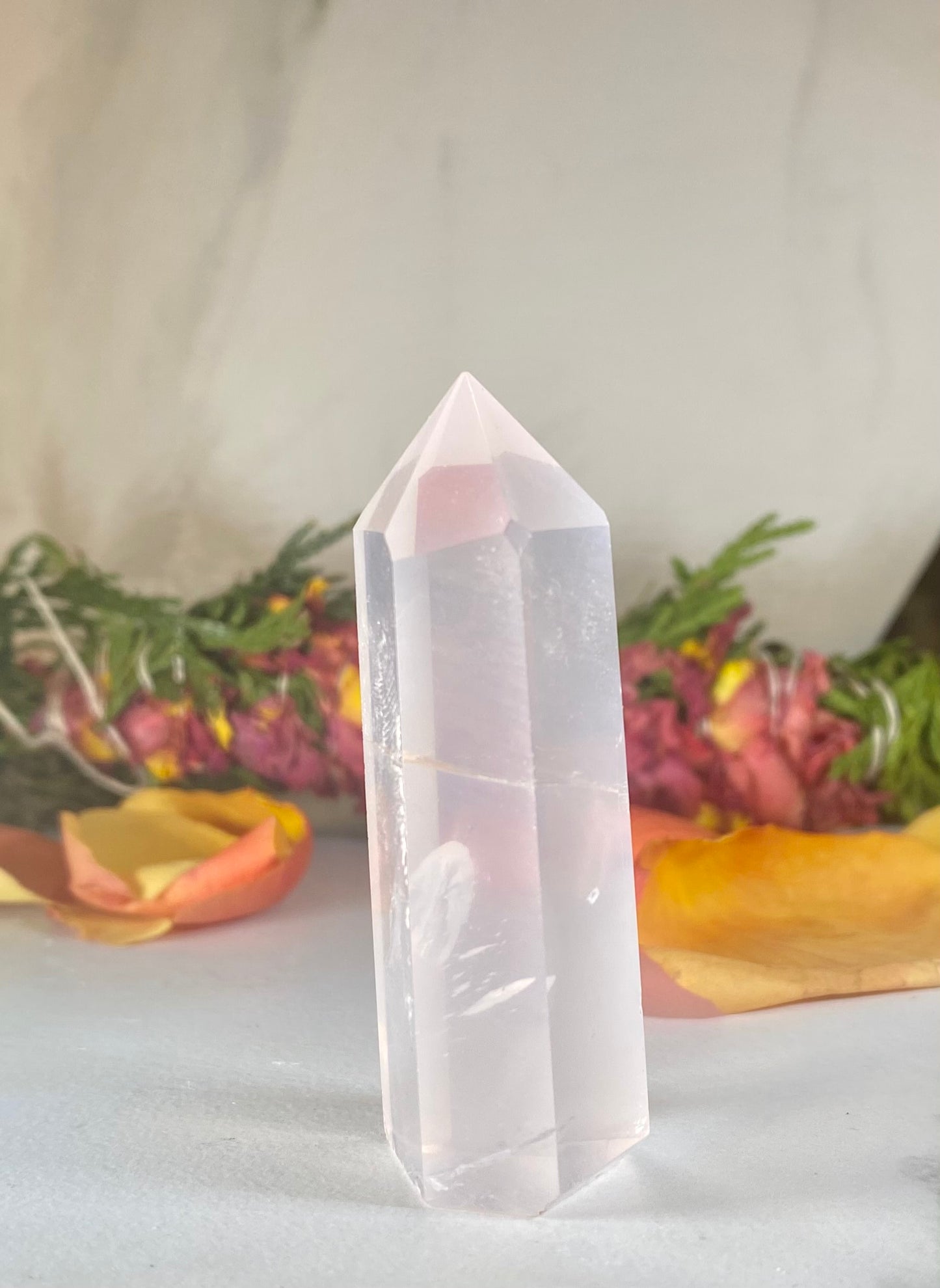 Rose Quartz Crystal Tower Point #4