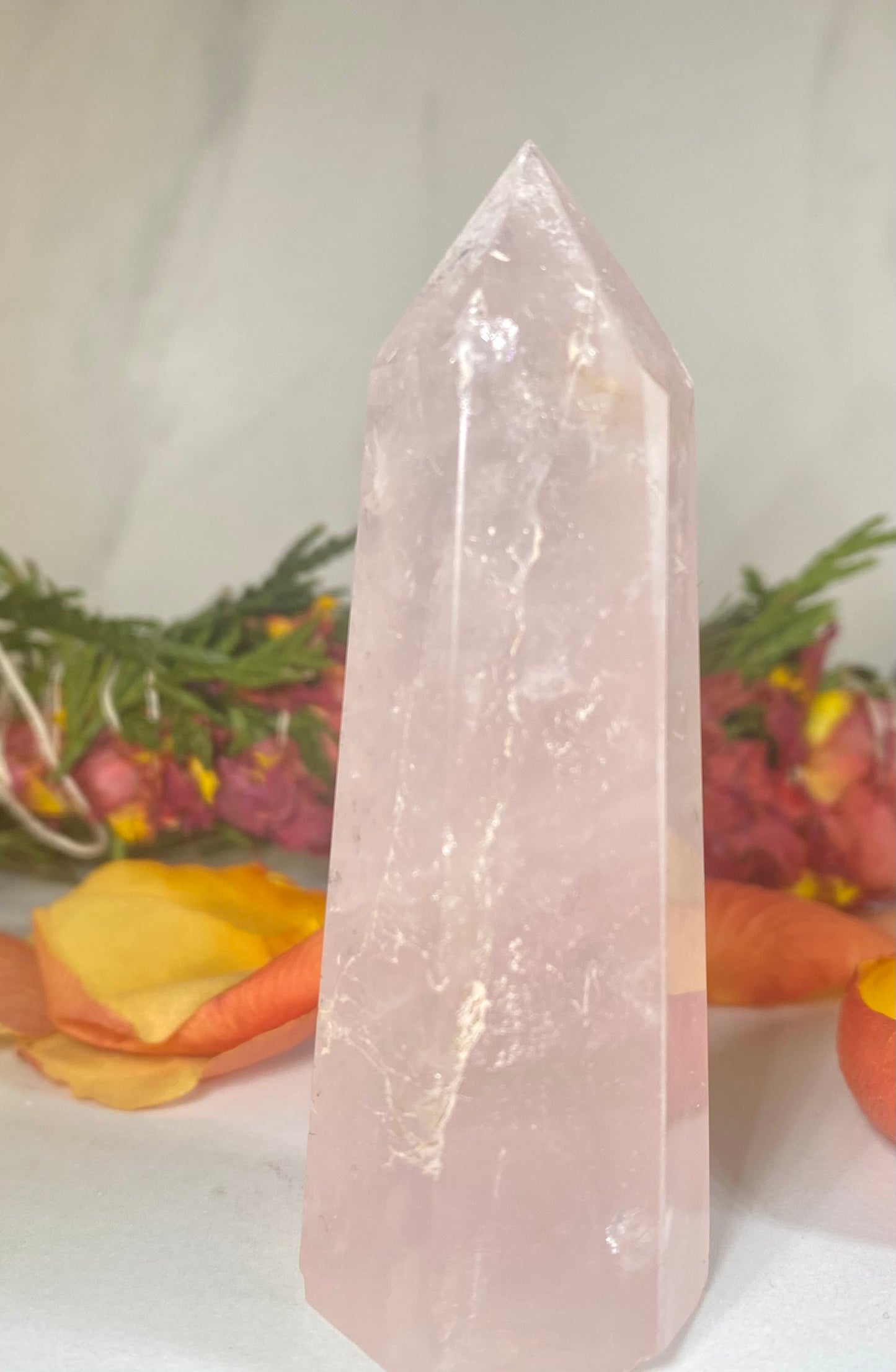 Rose Quartz Crystal Tower Point #3