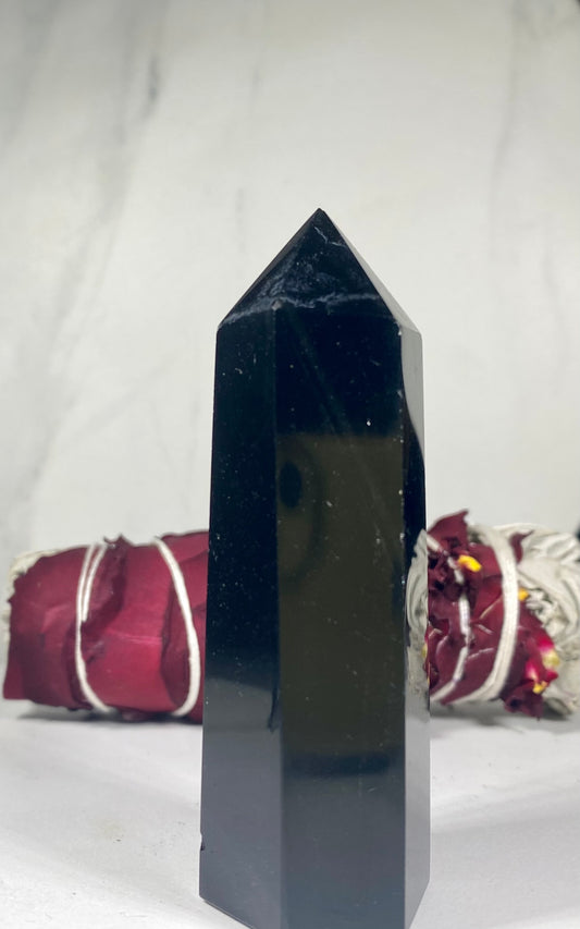 Black Obsidian Crystal Tower Point #2