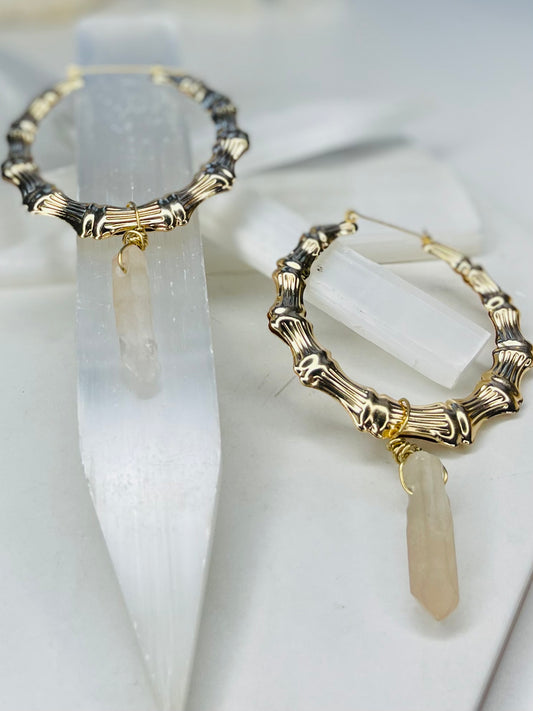 Bamboo Heart Chakra Soul Chains Earrings