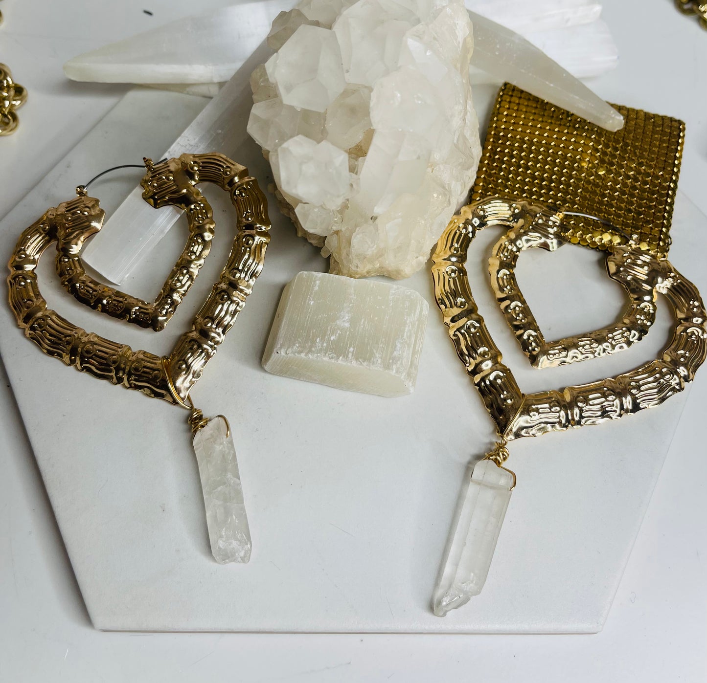 Heart Bamboo Chakra Soul Chains Earrings
