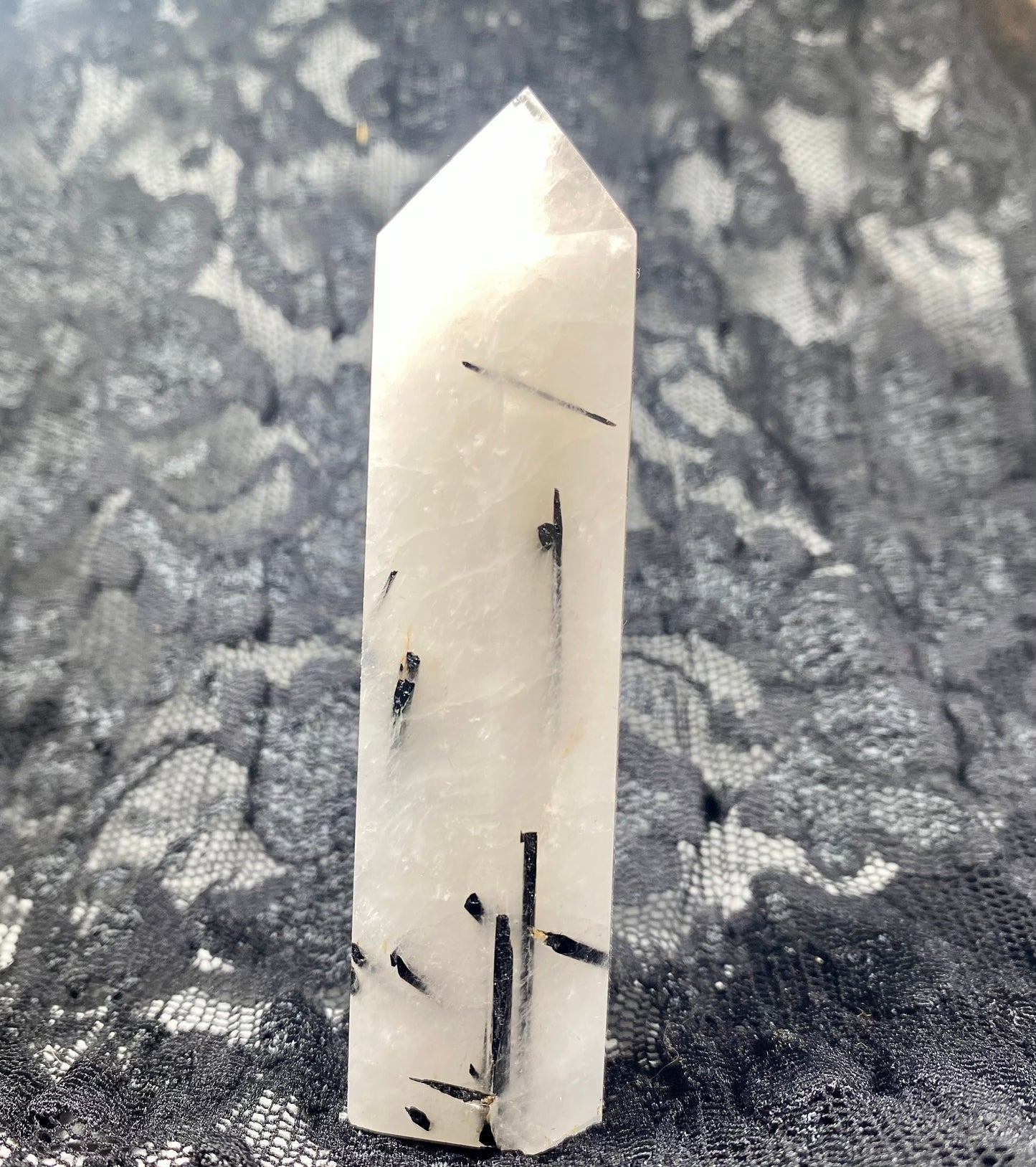Tourmalated Quartz Crystal Tower Point #3