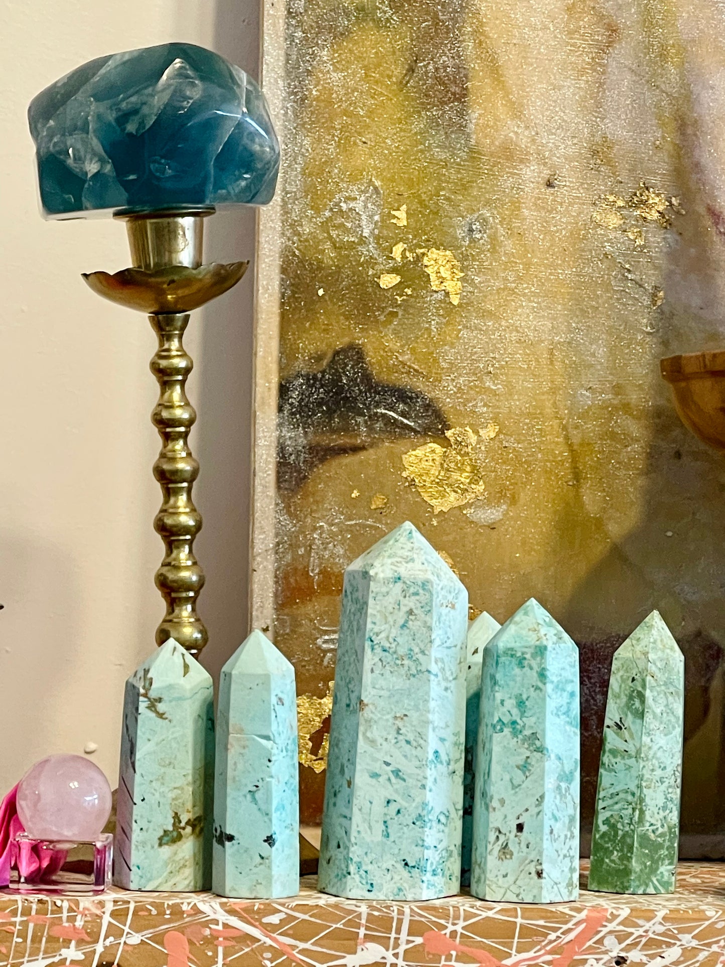 Chrysocolla Peruvian Turquoise Heart Chakra Point  #6
