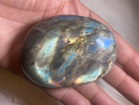 Labradorite Crystal Palm Stone Flashy Large