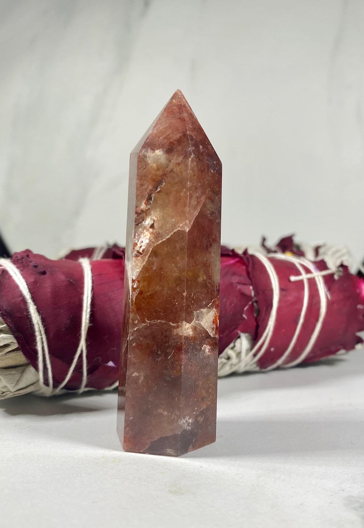 Fire Quartz Crystal Tower