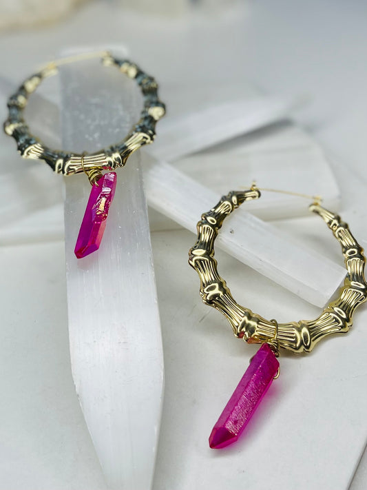 Bamboo Heart Chakra Soul Chains Earrings