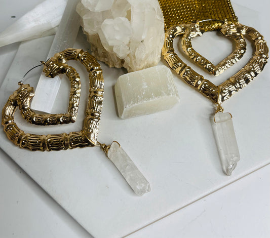 Heart Bamboo Chakra Soul Chains Earrings