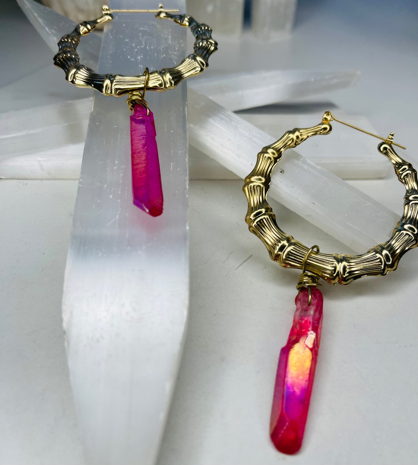 Bamboo Heart Chakra Soul Chains Earrings