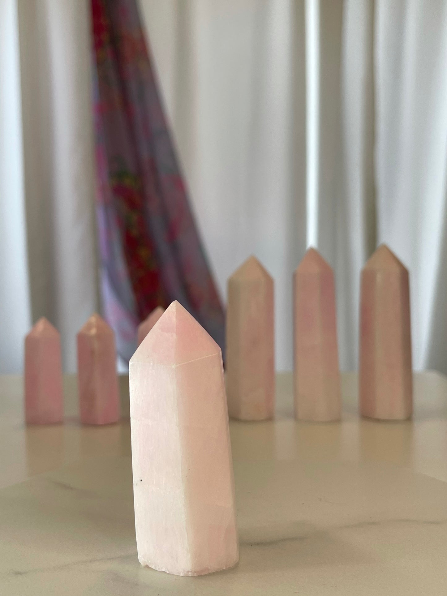 Pink Aragonite Heart Chakra Crystal Towers #4