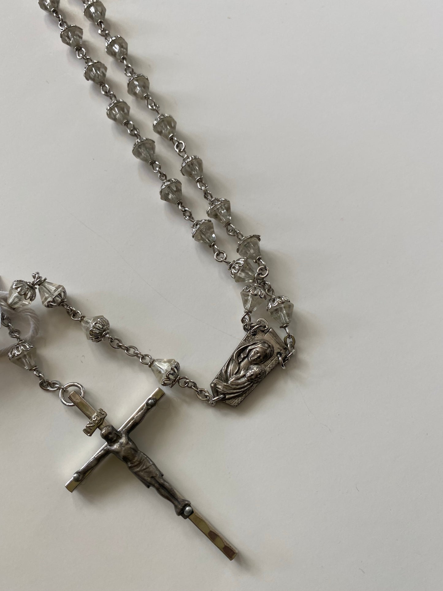 Vintage Crystal Rosary Bead Necklace - Ola Wyola